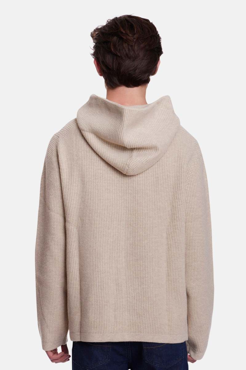 Blue&Cream Merino Waffle Hoodie