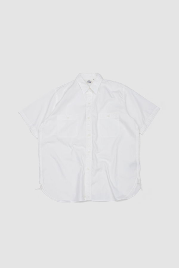 Orslow Short Sleeve Work Shirt - White Chambray