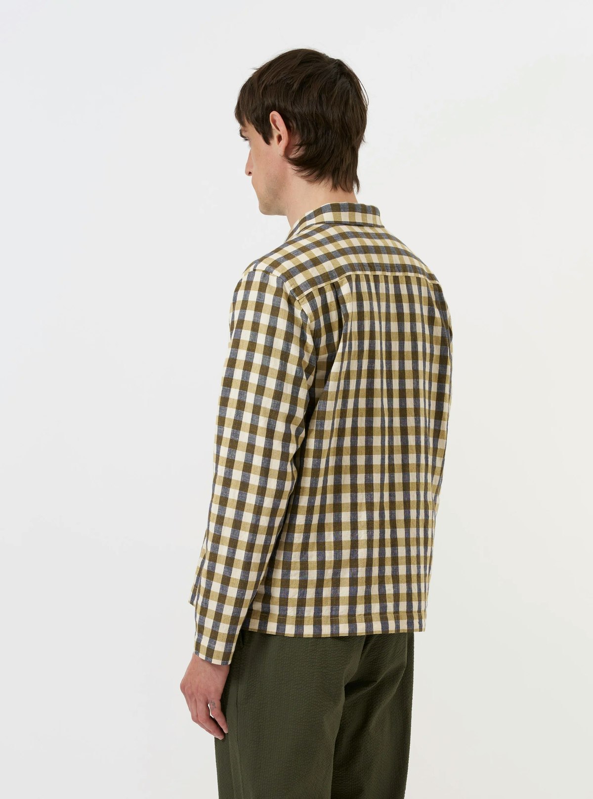 Universal Works Aberdeen Lincot Zip Shirt - Olive - Image 7 of 8