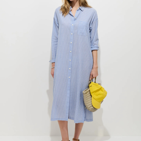 By Malene Birger Lanney organic cotton maxi dress - Navy Stripe | Garmentory