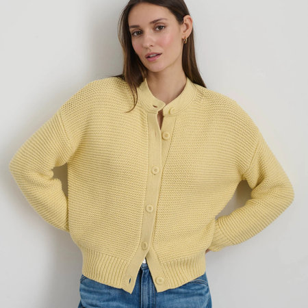 Danielle Guizio　mohaih ribbed ccrdigan White Mohair Ribbed Cardigan | Garmentory