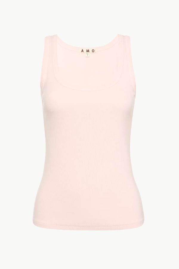 AMO Denim Angel Rib Tank - Shimmer
