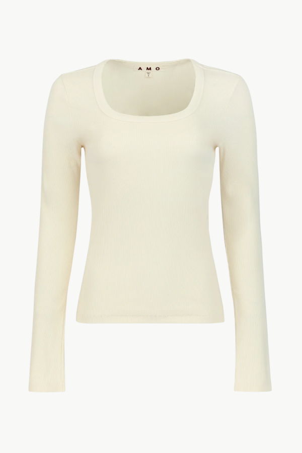 amo denim Angelina Long Sleeve T-Shirt - Bone