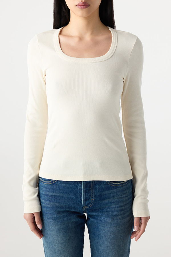 amo denim Angelina Long Sleeve T-Shirt - Bone