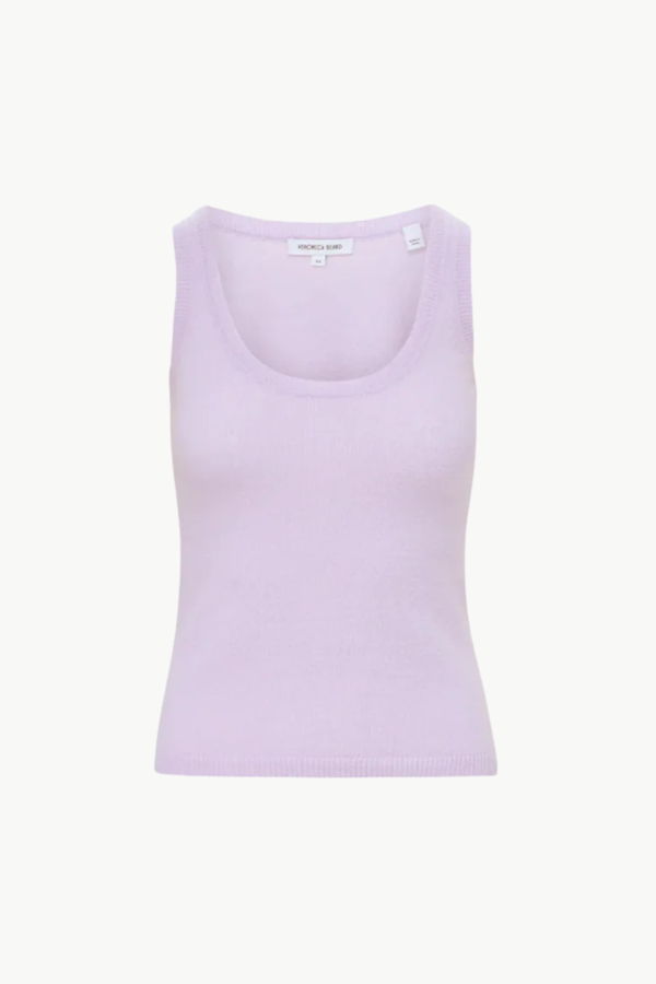 Veronica Beard Birke Cashmere Scoopneck Tank - Soft Lilac