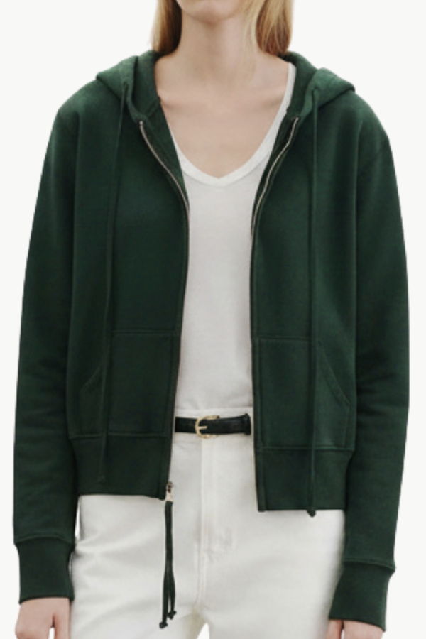 Nili Lotan Callie Zip Up Hoodie - Evergreen