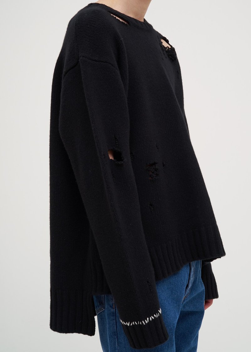 【BLACK】Wash damaged knit DAMAGED KNIT | Dorothy Hendricks