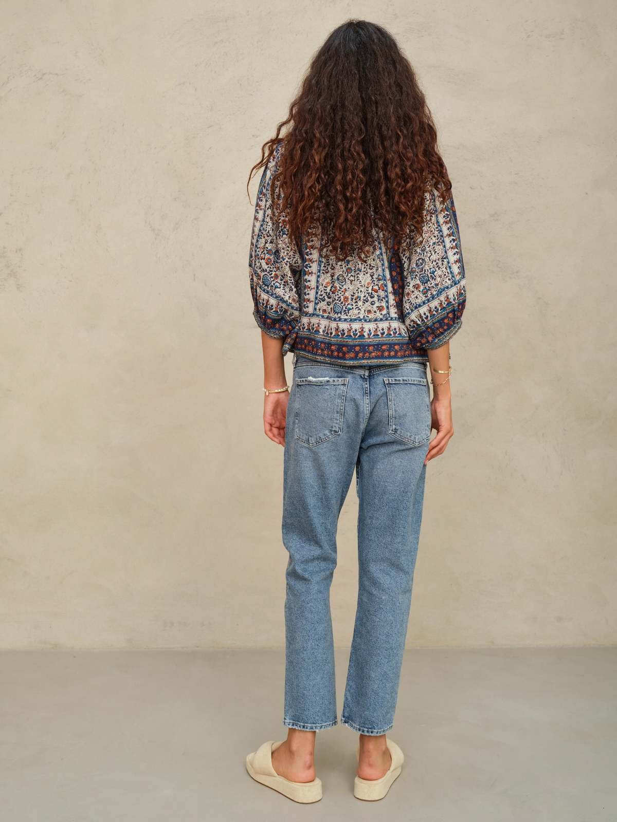 M.A.B.E Cass Print Jacket - Indigo/Rust - Image 5 of 5
