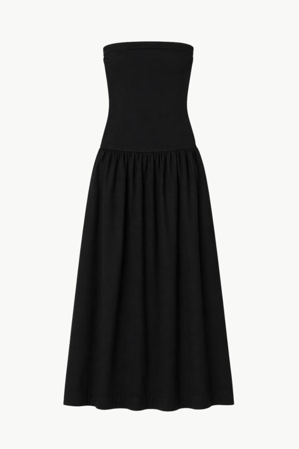 Enza Costa Cotton Bandeau Dress - Black