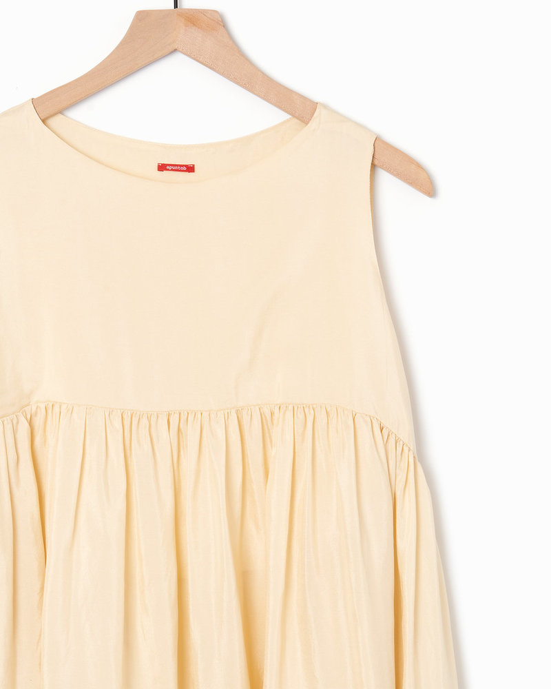 A Punto B Silk Habotai Dress - butter