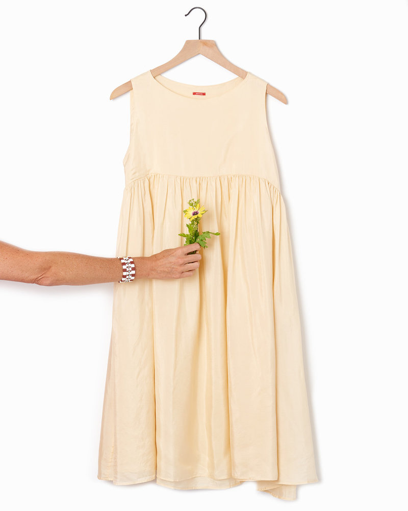 A Punto B Silk Habotai Dress - butter