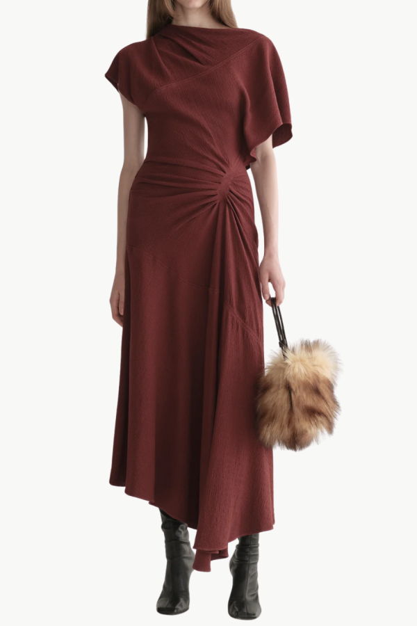 A.L.C. Dena Crepe Midi Dress - Black Cherry