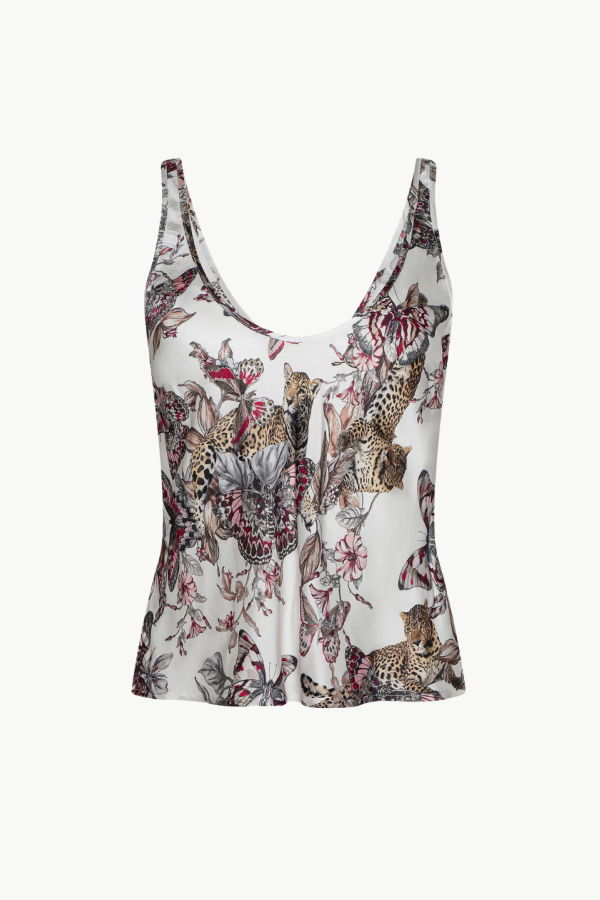 L'agence Eddie Tank - White Multi Small Butterfly Jungle