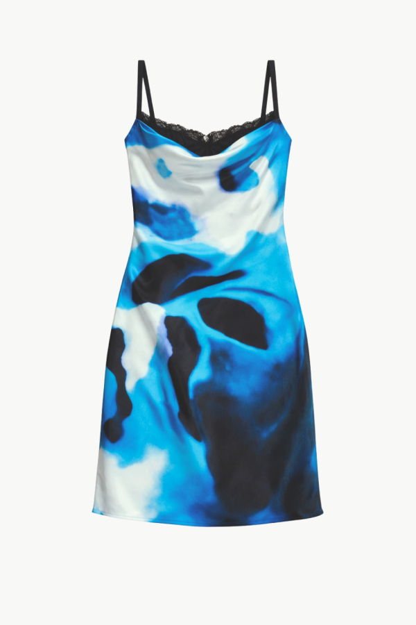 Staud Evangeline Silk Midi Dress - Blue Haze