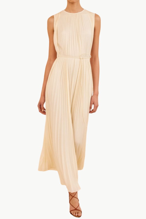 Ulla Johnson Fianna Pleated Midi Dress - Cowrie