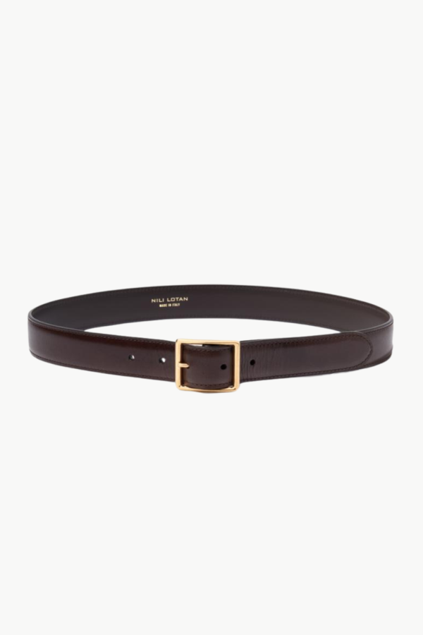 Nili Lotan Gabriele Belt - Espresso/Antique Gold Buckle