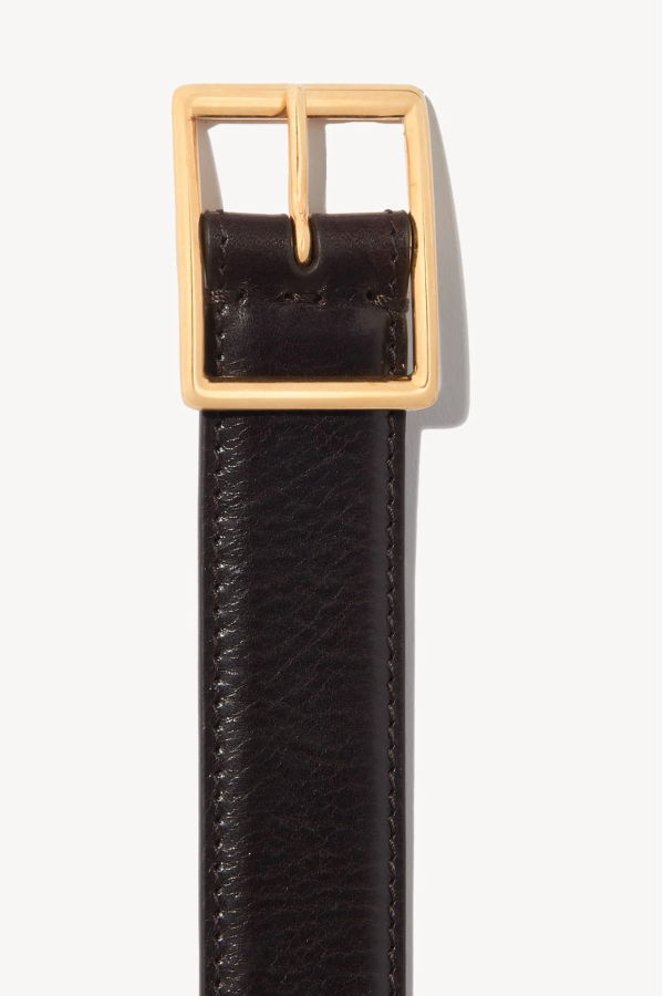 Nili Lotan Gabriele Belt - Espresso/Antique Gold Buckle