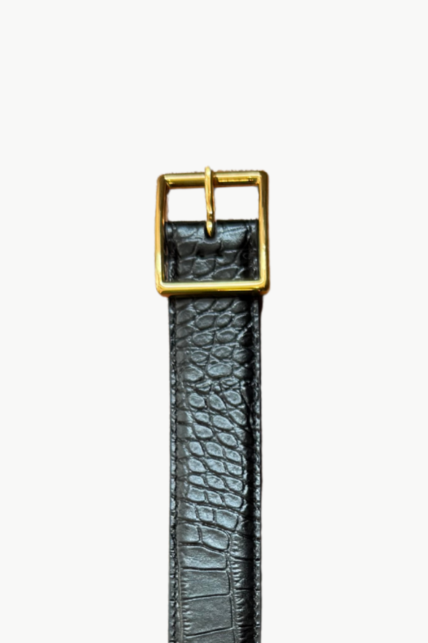 Nili Lotan Gabriele Belt - Black/Antique Gold Buckle