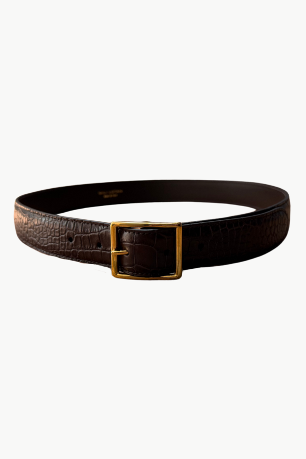 Nili Lotan Gabriele Belt - Espresso/Antique Gold Buckle
