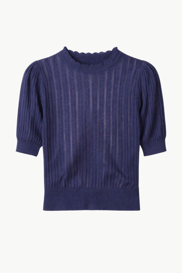 Ulla Johnson Gemma Short Sleeve Knit Top - Midnight