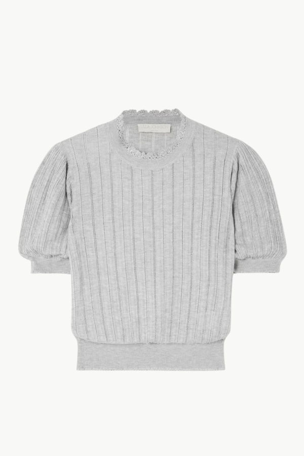Ulla Johnson Gemma Short Sleeve Knit Top - Slate