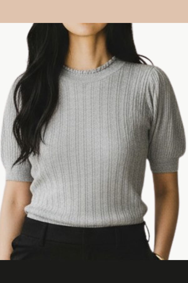 Ulla Johnson Gemma Short Sleeve Knit Top - Slate