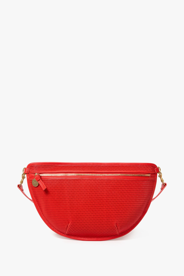 Clare V. Grande Fanny Diamond Perf Handbag - Bright Poppy