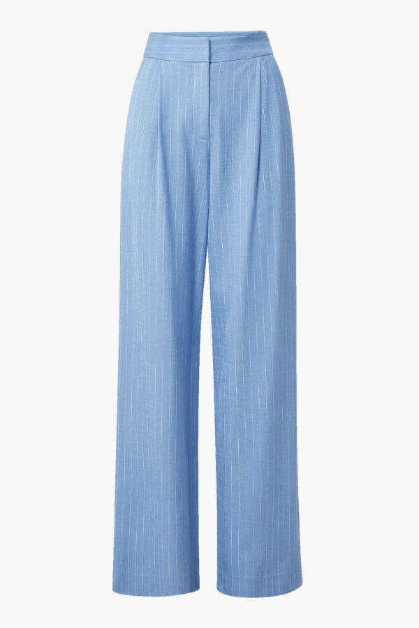Veronica Beard Heyser Wide-Leg Pant - Blue Jay/Dove