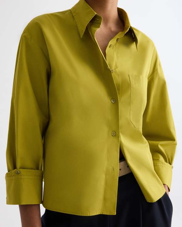 avocado dress shirt Avocado Green Cotton Blend Cut Out Detail Mini Shirt Dress - All Dresses