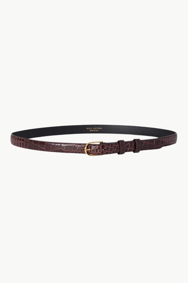 Nili Lotan Jane Belt - Brown/Brass