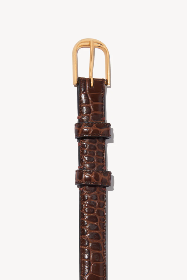 Nili Lotan Jane Belt - Dark Brown W/ Brass Buckle