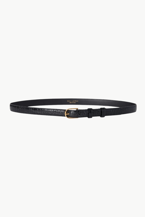 Nili Lotan Jane Belt - Black/Brass