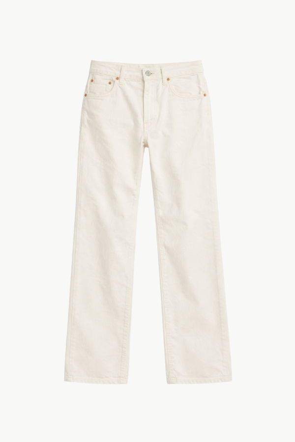DENIMIST Jenna Cropped Flare Jean - Vintage Cream White