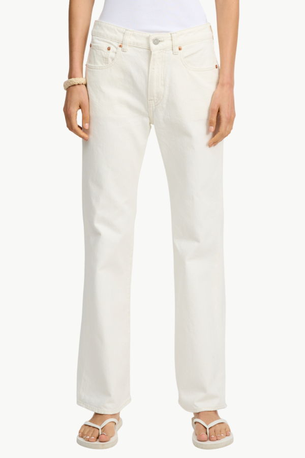 DENIMIST Jenna Cropped Flare Jean - Vintage Cream White