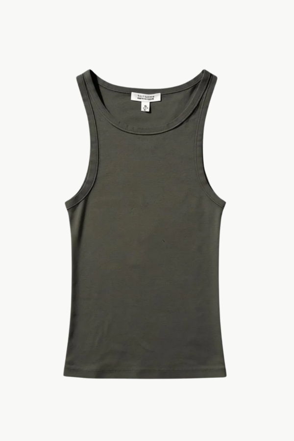 Nili Lotan Jennifer Rib Tank - Army Grey