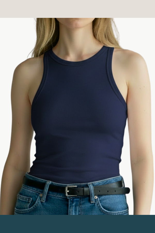 Nili Lotan Jennifer Rib Tank - Admiral Blue