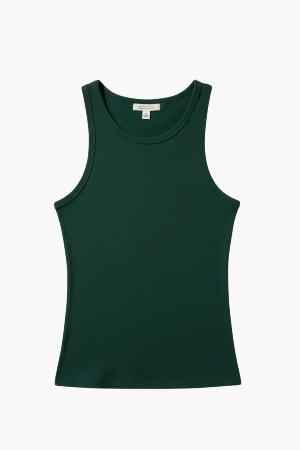 Nili Lotan Jennifer Rib Tank - Evergreen