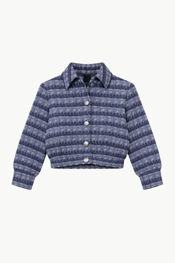 L'agence Jia Tweed Jacket - Blue Multi Stripe