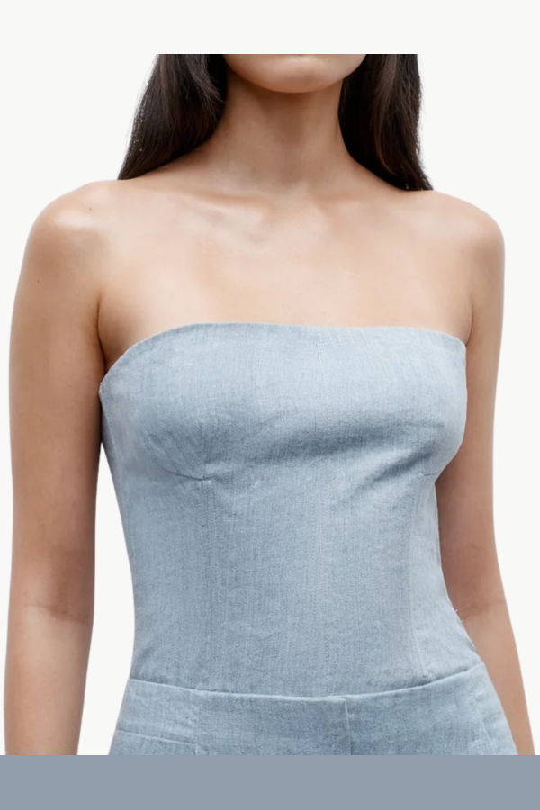 TWP Jillian Bustier Top - Light Indigo