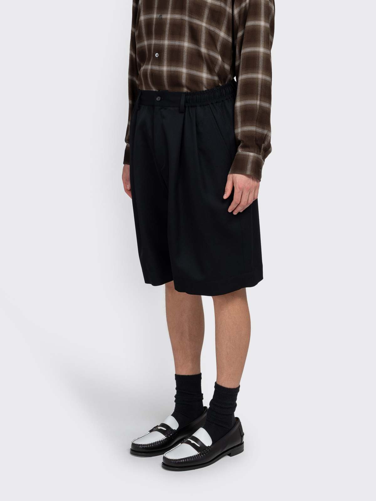 ssstein Wool Kersey Wide Easy Short Trousers - Black - Image 2 of 4