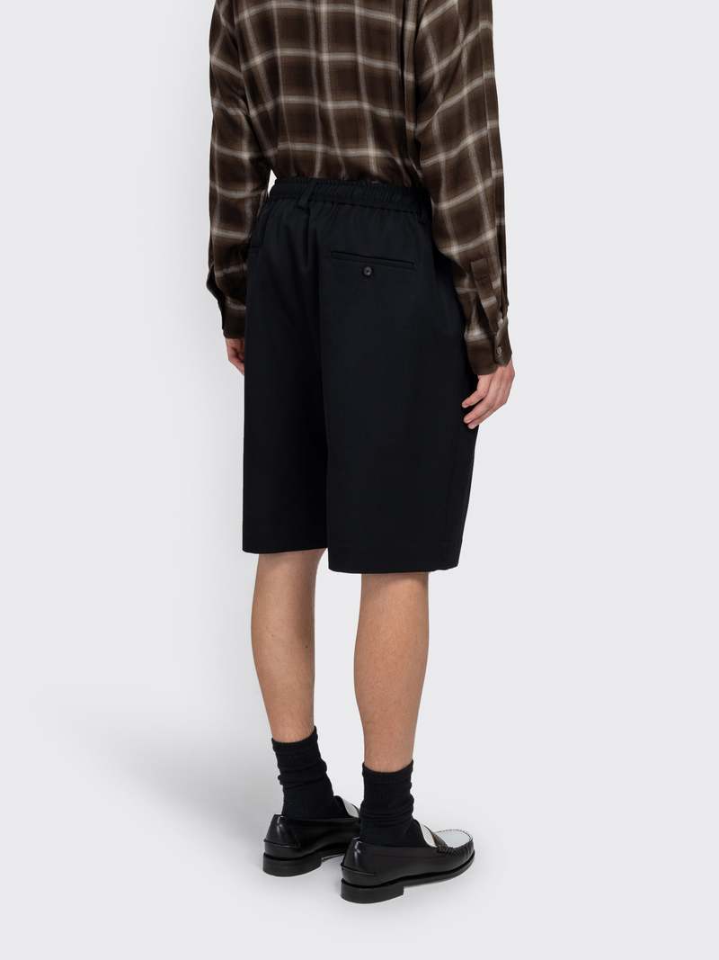 ssstein Wool Kersey Wide Easy Short Trousers - Black