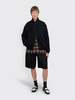 ssstein Wool Kersey Wide Easy Short Trousers - Black - Thumbnail 4