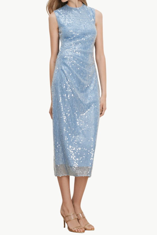Veronica Beard Kimberly Sequin Midi Dress - Blue Jay