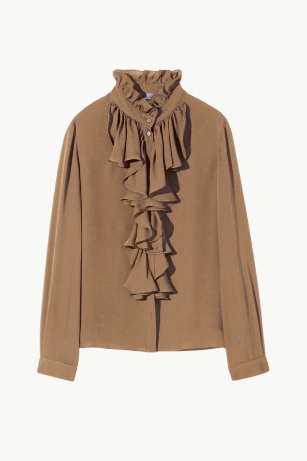 Nili Lotan Lily Silk Blouse - Cognac