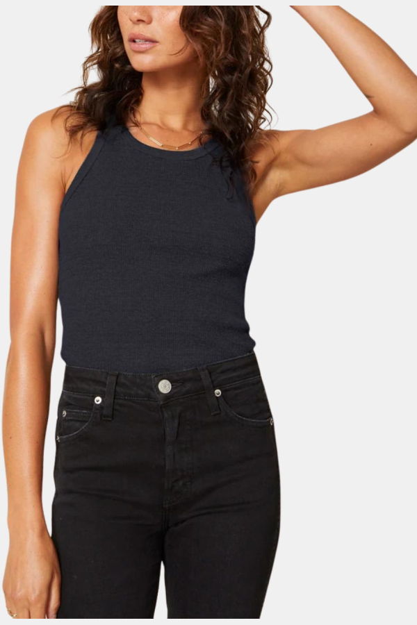 amo denim Long Rib Tank - Vintage Black