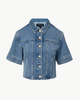 Veronica Beard Malcom Cropped Denim Jacket - Silver Dust - Thumbnail 1