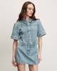 Veronica Beard Malcom Cropped Denim Jacket - Silver Dust - Thumbnail 3