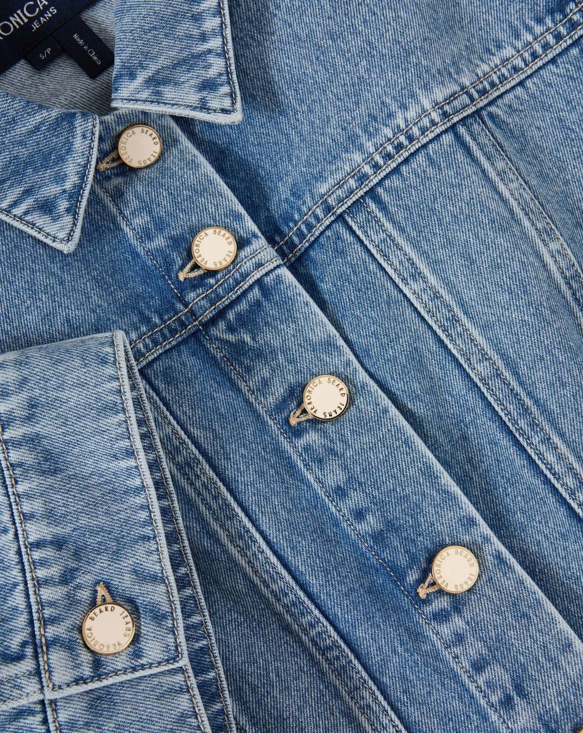 Veronica Beard Malcom Cropped Denim Jacket - Silver Dust - Image 7 of 7