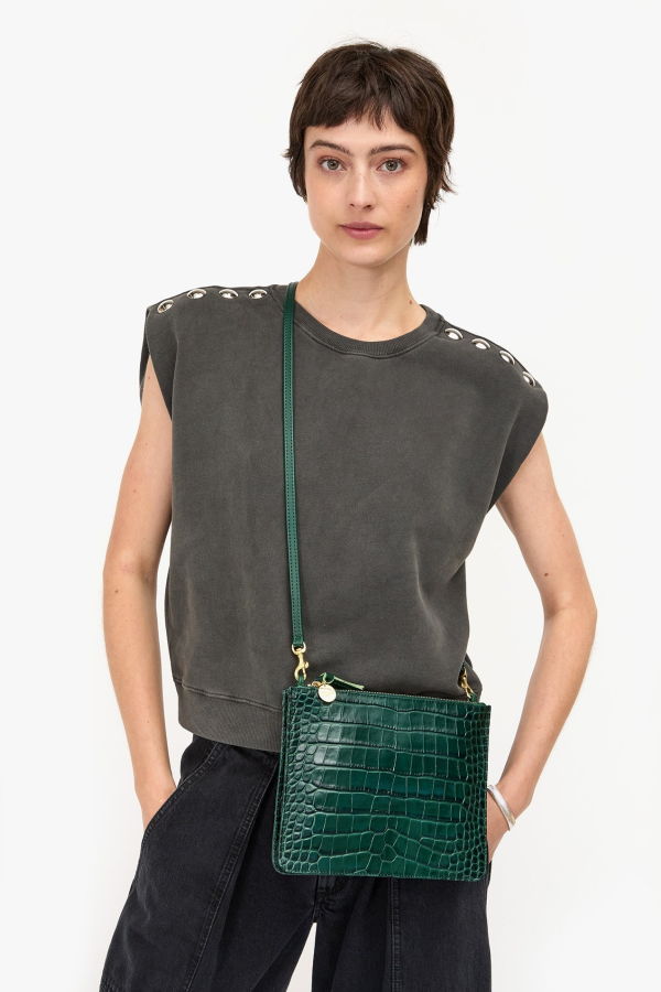 Clare V. Margot Double Sac Bretelle Handbag - Deep Pine