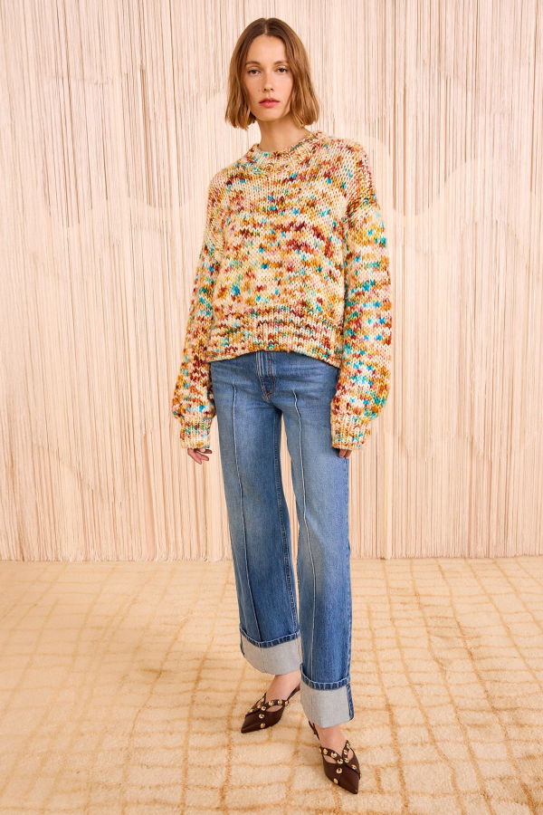 Ulla Johnson Maude Multicolor Knit Pullover Sweater - Opal